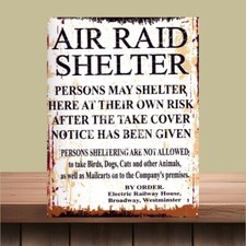 Funny Metal Wall Sign Air raid
