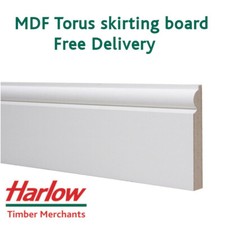 Skirting Board MDF White Primed 18x119mm 5" Torus Chamfer Bullnose Pencil Ogee