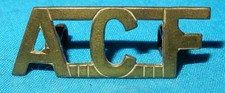 SUPERB ACF AIR CADET FORCE SHOULDER TITLE BADGE - BRASS - GENUINE