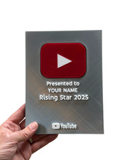 Personalised YouTube Play Button Award Plaque | Premium Version | Add Your Name