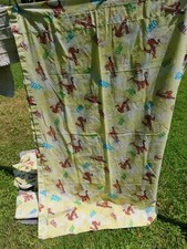 Vintage Disney Tigger Yellow Set 2 Valance & Window,4  Curtain Panels Tie Backs 