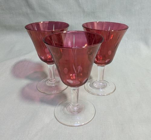 Three vintage ruby - ,