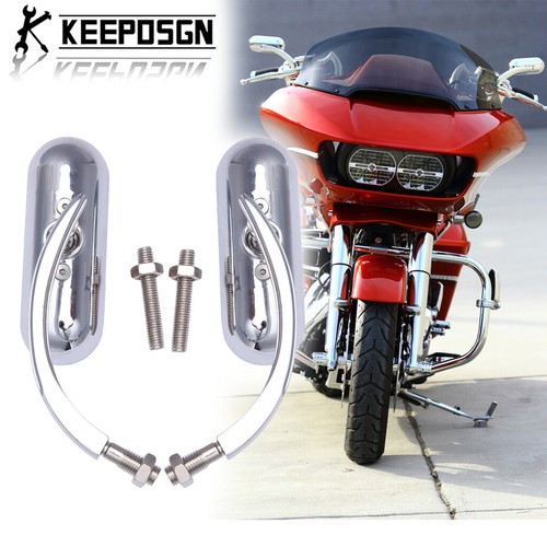 Chrome oval mirrors for harley - chrome,