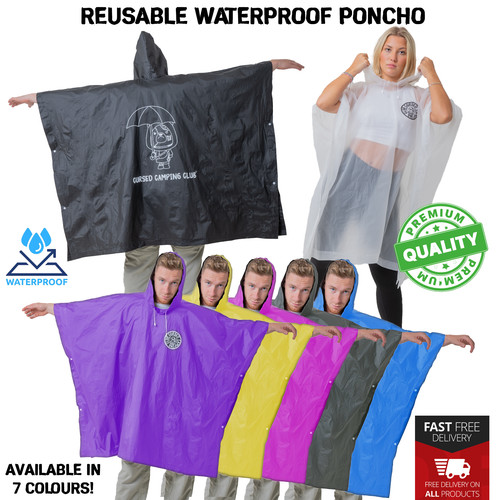 Reusable rain poncho - reusable,