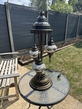 Turkish Moroccan Style Mosaic Multicolour Floor Lamp Light 3 Large Globe