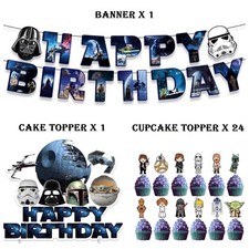 Star Wars Birthday Party Banner  Cake Toppers Kids Balloon Party Decoration