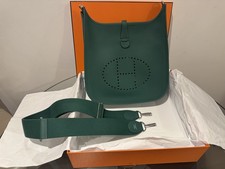 Hermes Evelyne 29 Vert Moyen Silver Metal Brand New with Box