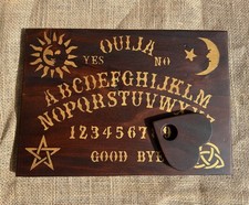 Vintage Style Ouija Spirit Board & Planchette. Walnut. High Quality Hand Made 