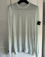 Stone Island Compass Patch Fine Knit Jumper - Aqua