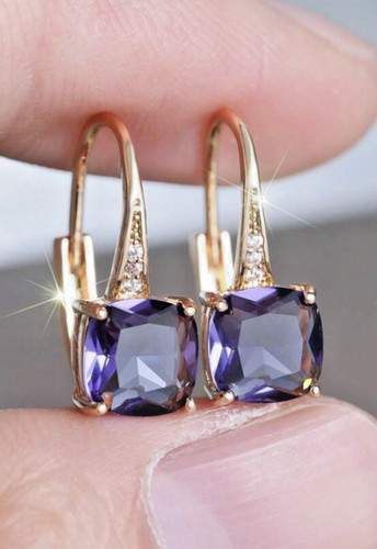 Gold filled purple crystal - gold,