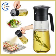 Glass Olive Oil Dispenser Bottle & Oil Sprayer Bottle 2 In 1 for Kitchen Cooking