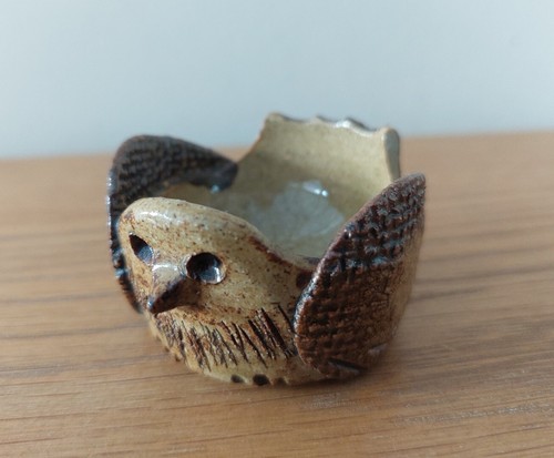 Vintage stoneware bird - stoneware, cup