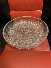 Vintage Glass 5 Serving Divider Sections Dish Platter Snack Plate