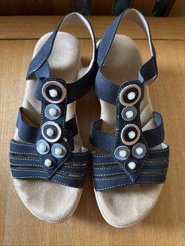 Ladies rieker navy sandals - ladies,