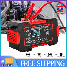 12V 6A Smart Automatic Car Battery Charger Fast Charger Pulse Repair LCD Display