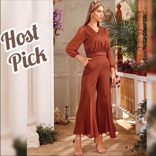 Elegant rust brown wide - brown, leg
