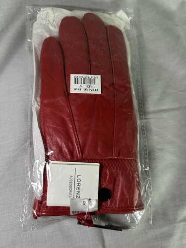 Red leather gloves lorenz nwt - leather,