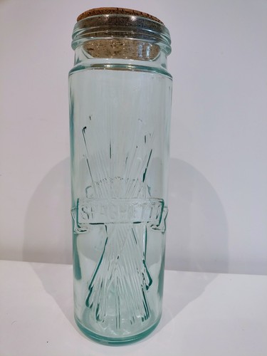 Vintage glass spaghetti jar - glass,