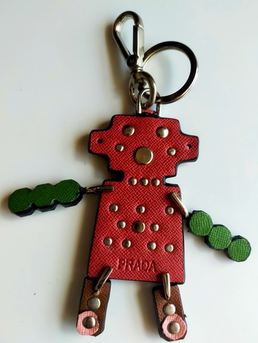 Prada robot keychain saffiano - prada,