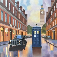 Dr Who oil painting, police