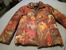 Bogner Women’s Designer Autum Floral Ski Snow Jacket USA 10 Goose Down Filled