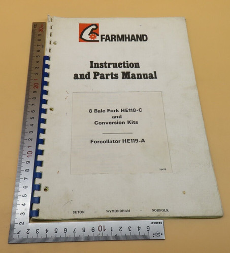 Farmhand instruction parts - instruction, &