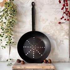 Vintage French Chestnut Roasting Pan. 27cm / 11" Dia. Rustic. Campervan.