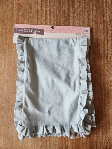 New blue ruffled table runner - ruffled,
