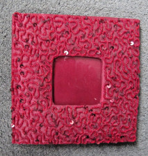 Red Beaded and Sequined Photo Frame