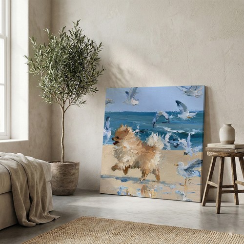 Pomeranian canvas print puppy - print,,