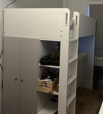 IKEA Smastad Loft Cabin Bed with Desk, Drawers, Wardrobe, and Shelves