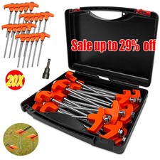 20X Screw In Heavy Duty Drill Top Ground Pegs Awning Pegs Tent Pegs Outdoor NEW