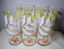 Set 6 x Vintage Retro Mid Century 60s 70s Lemonade Hiball Glasses 5.5"h