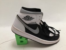 Nike Air Jordan 1 Mid White Black Grey UK 7 / US 8 Trainers 554724-073