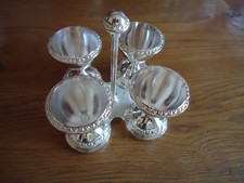 Silver plated 4 Egg Cups on a Stand by IANTHE - Vintage Style Christening