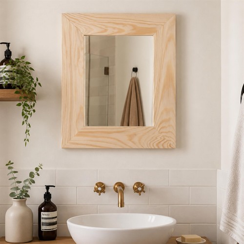 Wooden mirror wide - wooden, frame|