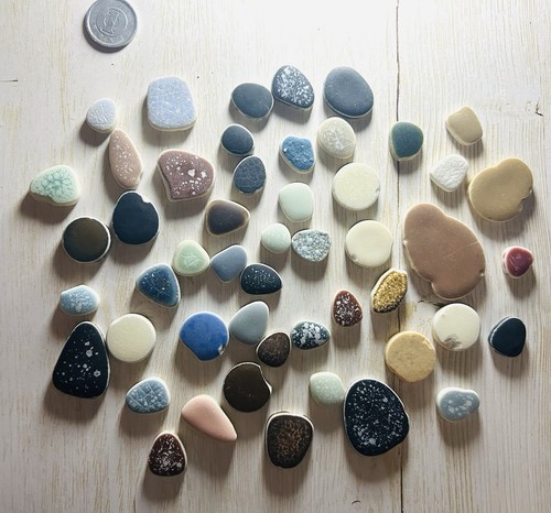 Sea glass pottery - glass, surf-tumbled