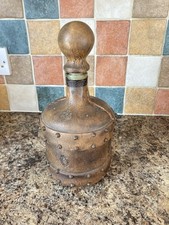Unusual Leather Covered Glass Bottle with Stopper