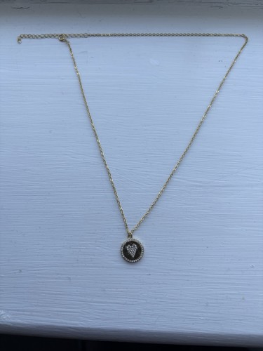 Gold plaited heart coin - plaited,