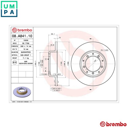 Brake disc a841 10 - brake,