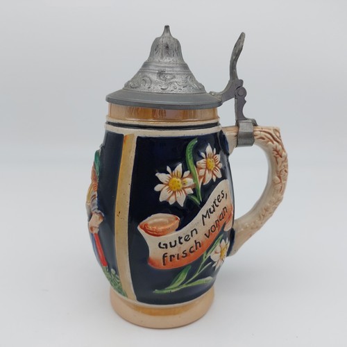 German ceramic beer stein with - beer,
