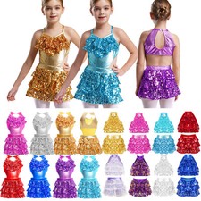 UK Kids Girls Sparkly Sequins