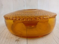 Vintage Art Deco 1920s 30s Jobling (?) Amber Glass Posy Bowl 16cm diameter 760g