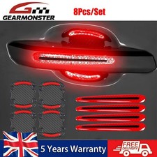 8PCS/Set Red Reflective Stickers Car Door Handle Bowl Cup Anti-Scratch Protector