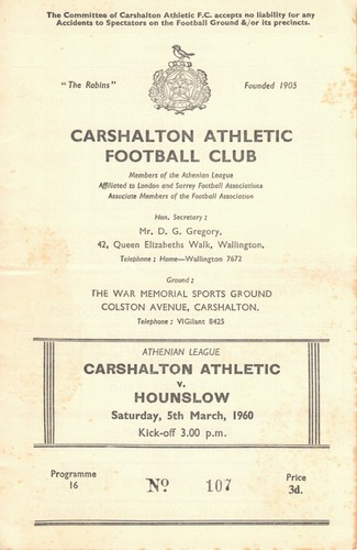Carshalton athletic hounslow - athletic, v