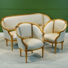 French Louis Sofa and 2 chairs