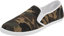 Mens Dunlop Canvas Slip Ons Lightweight Deck Comfort Casual Gym Pumps Trainers 