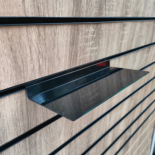 Black acrylic slatwall shelves - acrylic,