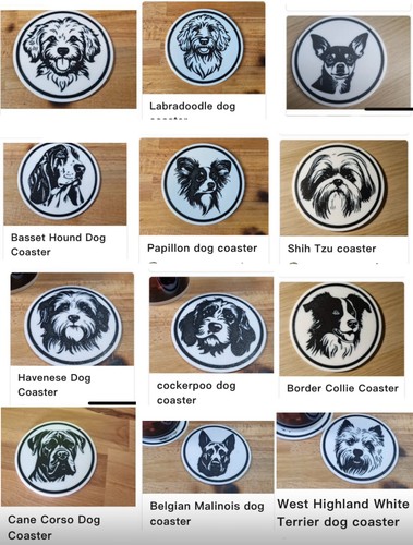 Round dog coasters sets off - coasters, 4