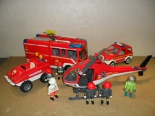 PLAYMOBIL GIANT FIRE FIGHTING SET (Fire Engines,People,Helicopter,Cars) 